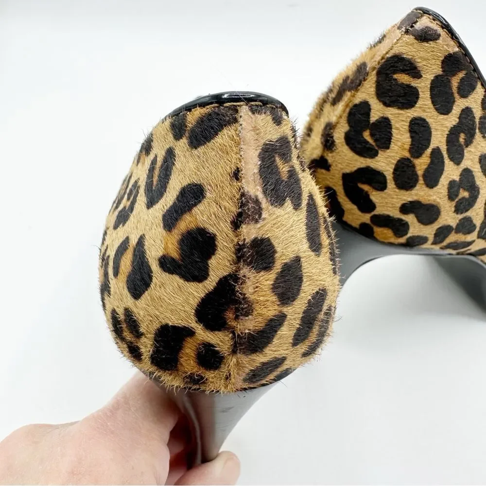 Calvin‎ Klein Retro Colette Trending Leopard Calf Hair Platform Pumps Sz 8